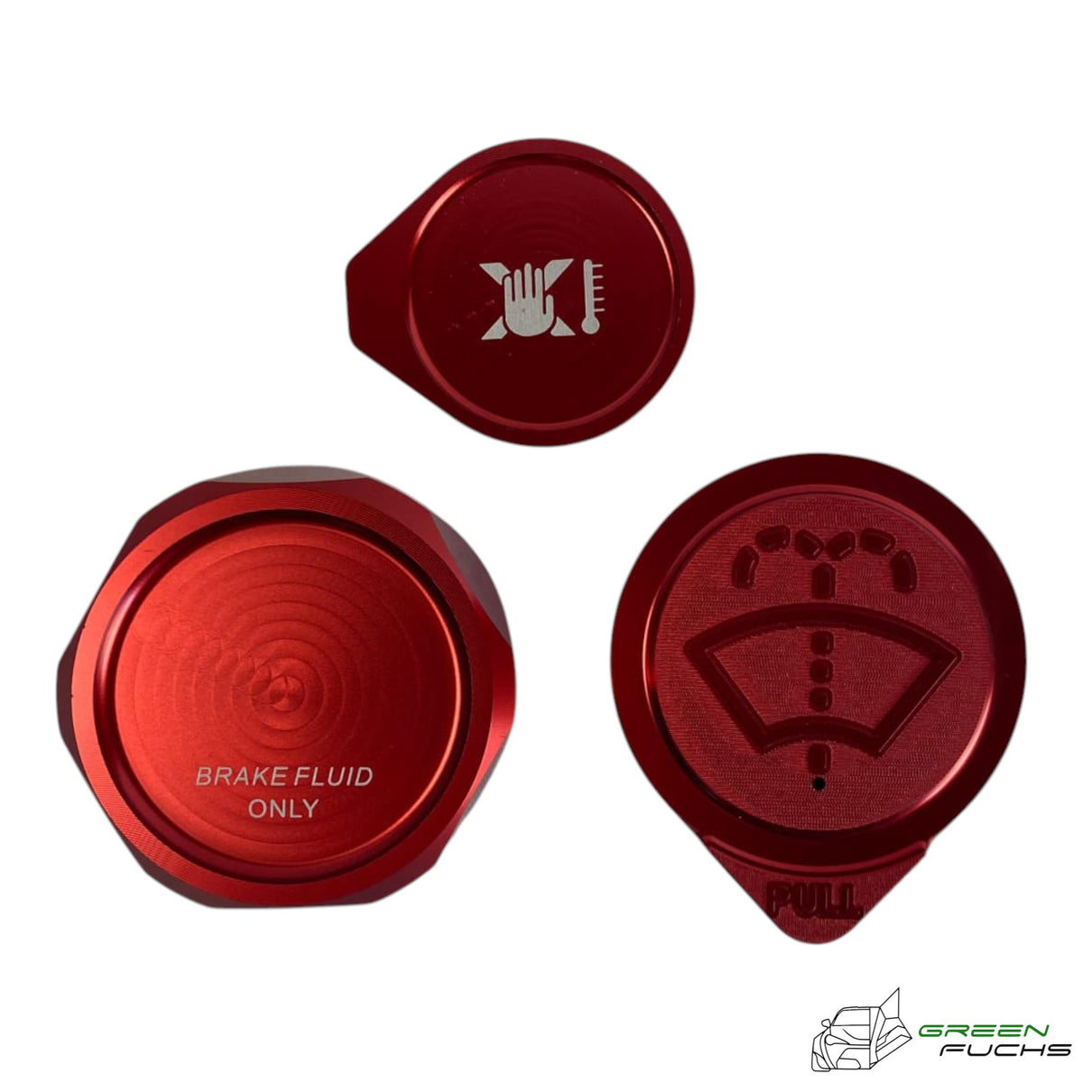 GreenFuchs | Aluminum Engine Bay Cover Set of 3 red | GT/GR86 & BRZ I/II